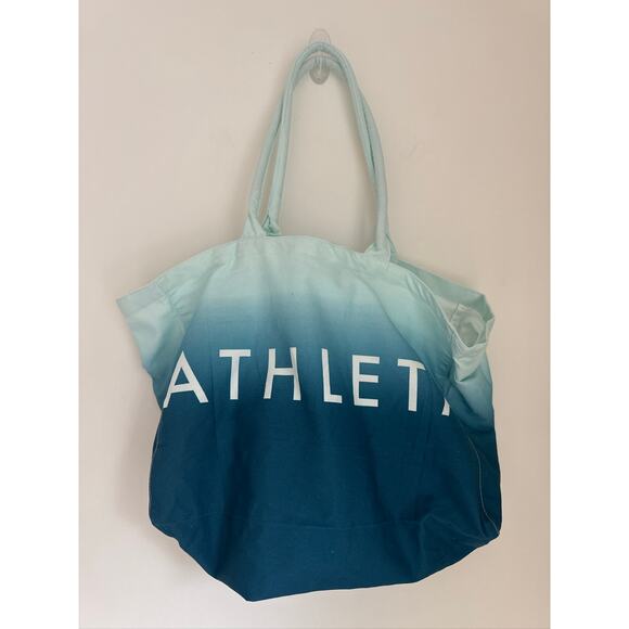 Athleta Ombre Cotton Canvas Tote Bag, Blue Green - One Size - Picture 1 of 7